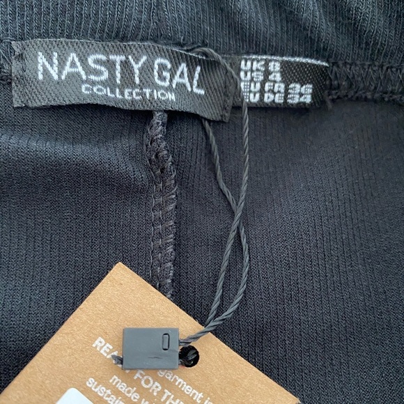 Nasty Gal Ribbed Pants Size 4 Black - Picture 5 of 9